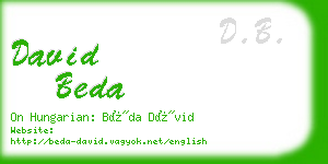 david beda business card